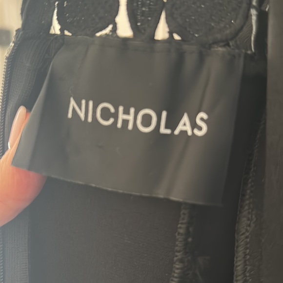 Black Nicolas brand long dress illusion with crochet - Picture 9 of 14